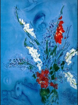 マルク・シャガール Painting - マルク・シャガールの現代のグラジオラス